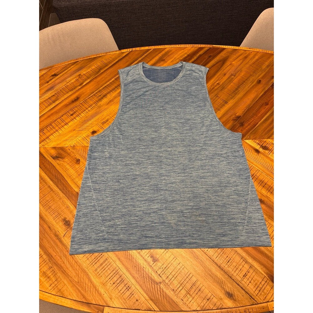 Lululemon Metal Vent Tech Sleeveless Tank Top Shirt Blue Navy Heathered Men’s XL